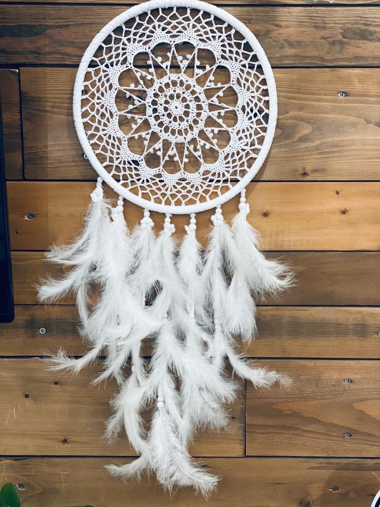 Crochet Irish Doily dreamcatcher in white